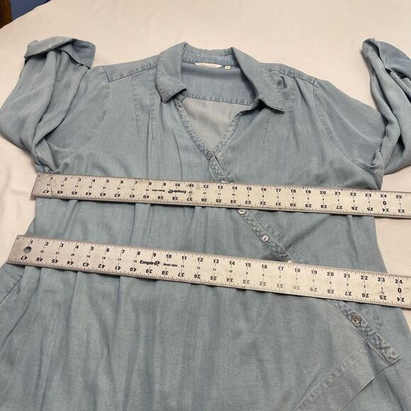 Soft Surroundings Asymmetrical Denim Wash Tencel Chambray Tunic Plus Size 2X - Picture 4 of 8